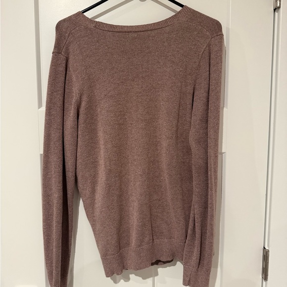 Women’s Taupe V-Neck Wrap Knit Sweater - Picture 3 of 3